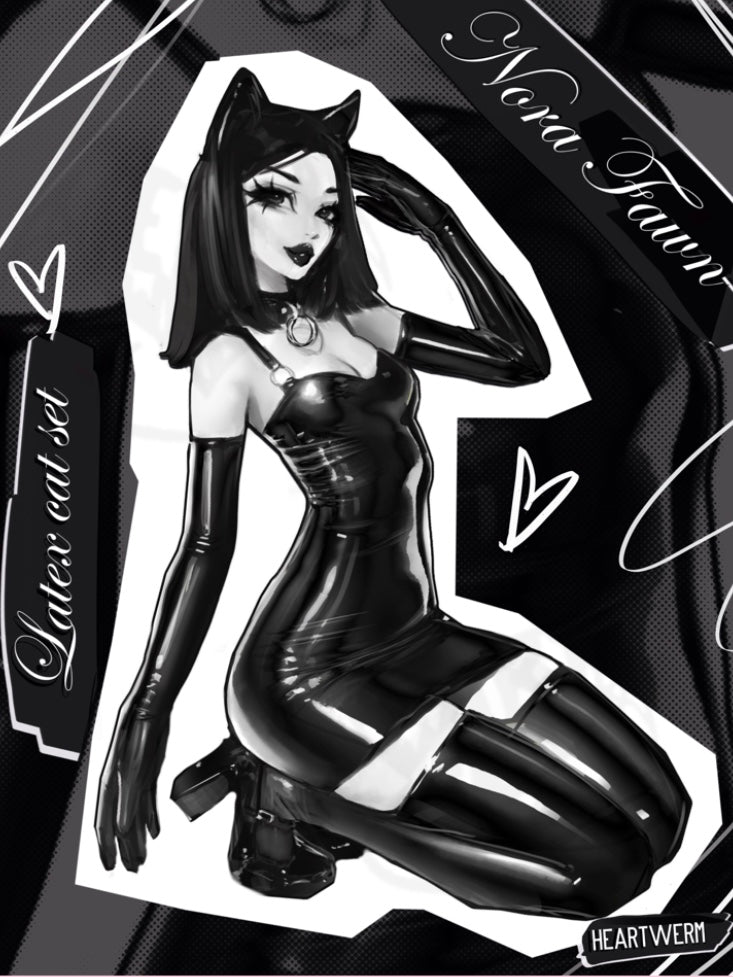 Nora Fawn Latex Cat Decal Set