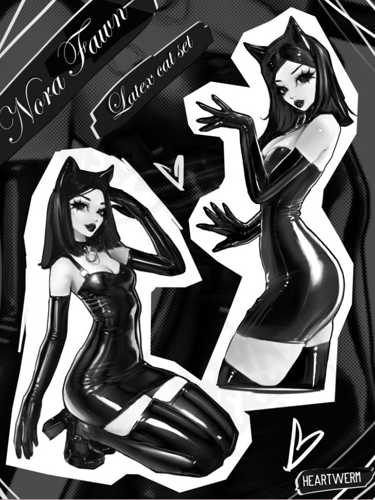 Nora Fawn Latex Cat Decal Set