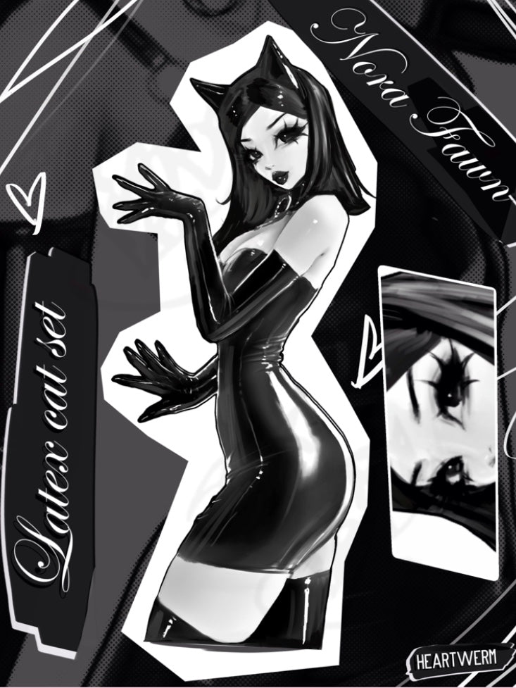 Nora Fawn Latex Cat Decal Set